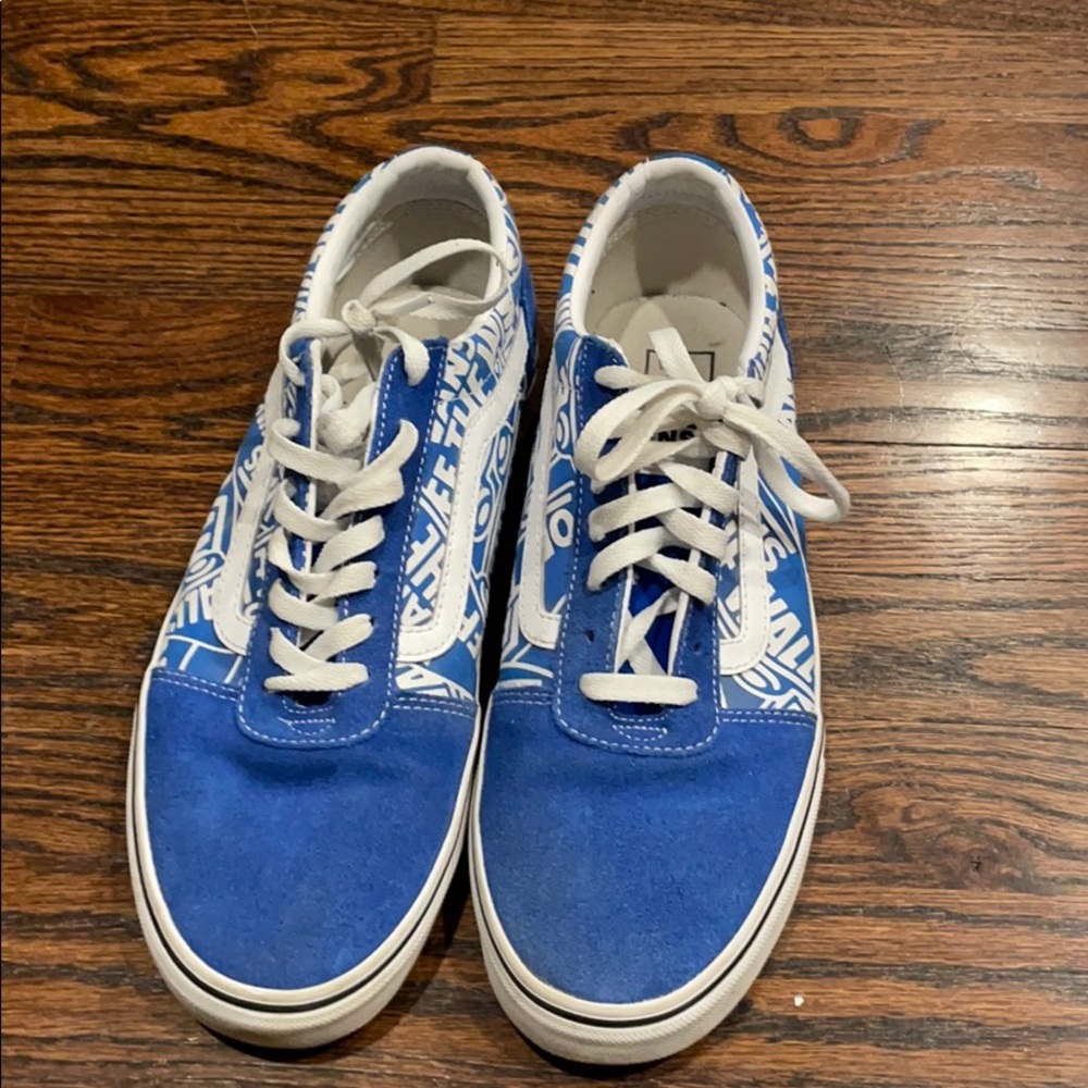 Blue and white vans